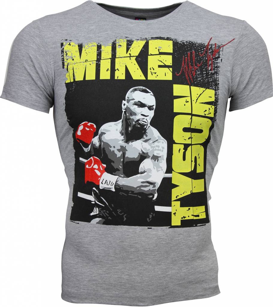 Mascherano T Shirt Mike Tyson Glossy Print Grijs mascherano kopen in de aanbieding