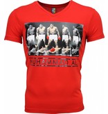 Local Fanatic T-shirt - Muhammad Ali Panorama Print - Rood