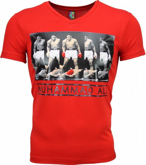 Local Fanatic T-shirt - Muhammad Ali Panorama Print - Rood