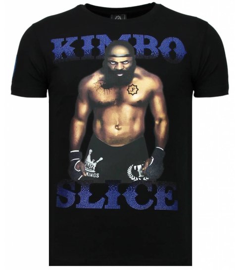 Local Fanatic Kimbo Slice - Rhinestone T-shirt - Zwart