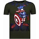 Captain Duck - Rhinestone T-shirt - Groen