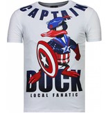 Local Fanatic Captain Duck - Rhinestone T-shirt - Wit