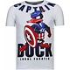 Captain Duck - Rhinestone T-shirt - Wit