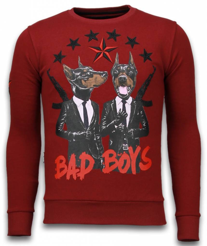 Local Fanatic Bad Boys Rhinestone Sweater Bordeaux local fanatic kopen in de aanbieding Local Fanatic Bad Boys Rhinestone Sweater Bordeaux local fanatic kopen in de aanbieding