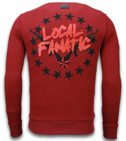 Local Fanatic Bad Boys - Rhinestone Sweater - Bordeaux