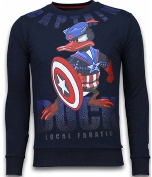 Local Fanatic Captain Duck - Rhinestone Sweater - Navy