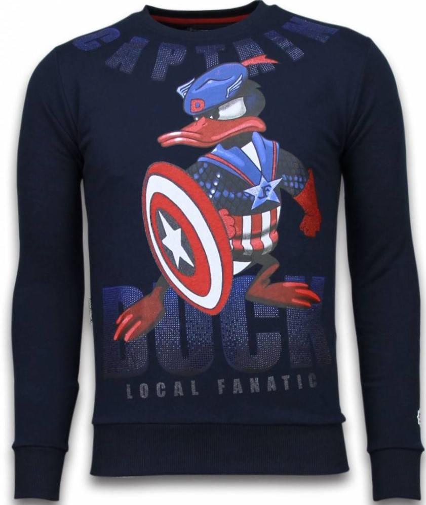 Local Fanatic Captain Duck Rhinestone Sweater Navy local fanatic kopen in de aanbieding Local Fanatic Captain Duck Rhinestone Sweater Navy local fanatic kopen in de aanbieding