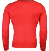 TONY BACKER Casual Trui - Exclusive Blanco V-Hals - Rood