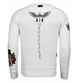 Local Fanatic McGregor Notoriuous Tattoo - Embroidery Sweater - Wit