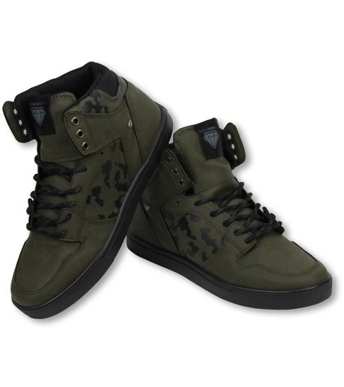 Cash Money Heren Schoenen - Heren Sneaker High - Army Khaki Black