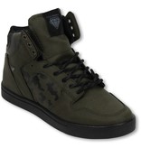 Cash Money Heren Schoenen - Heren Sneaker High - Army Khaki Black