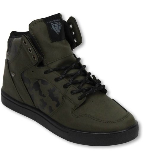 Cash Money Heren Schoenen - Heren Sneaker High - Army Khaki Black