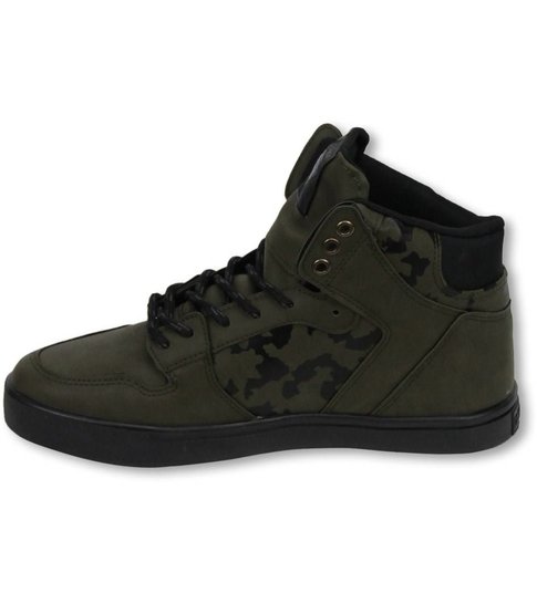 Cash Money Heren Schoenen - Heren Sneaker High - Army Khaki Black