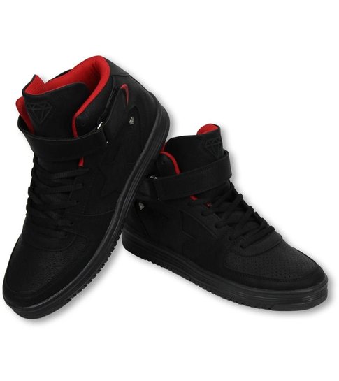 Cash Money Heren Schoenen - Heren Sneaker High - Star Black Red