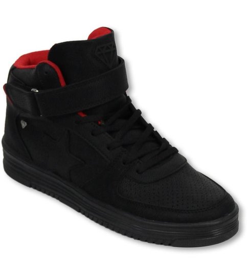 Cash Money Heren Schoenen - Heren Sneaker High - Star Black Red