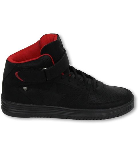 Cash Money Heren Schoenen - Heren Sneaker High - Star Black Red