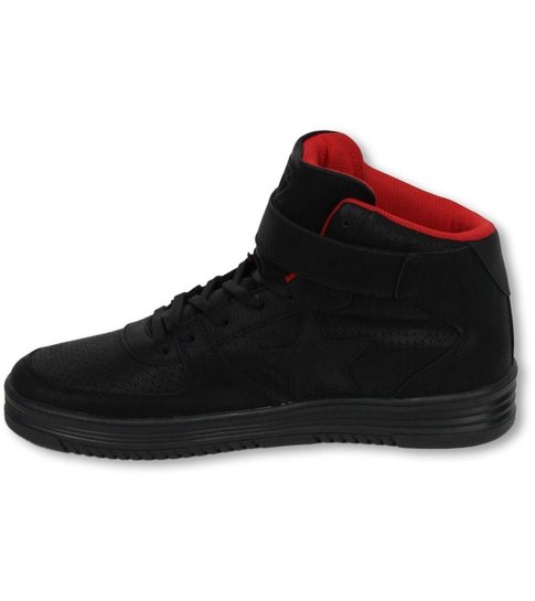 Cash Money Heren Schoenen - Heren Sneaker High - Star Black Red