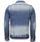 TONY BACKER Spijkerjasje - Spijkerjasje Heren Denim Jacket - Stonewashed Look - Blauw