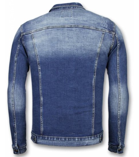 TRUE RISE Spijkerjasje - Stone Wash Spijkerjasje Heren Denim Jacket - Blauw