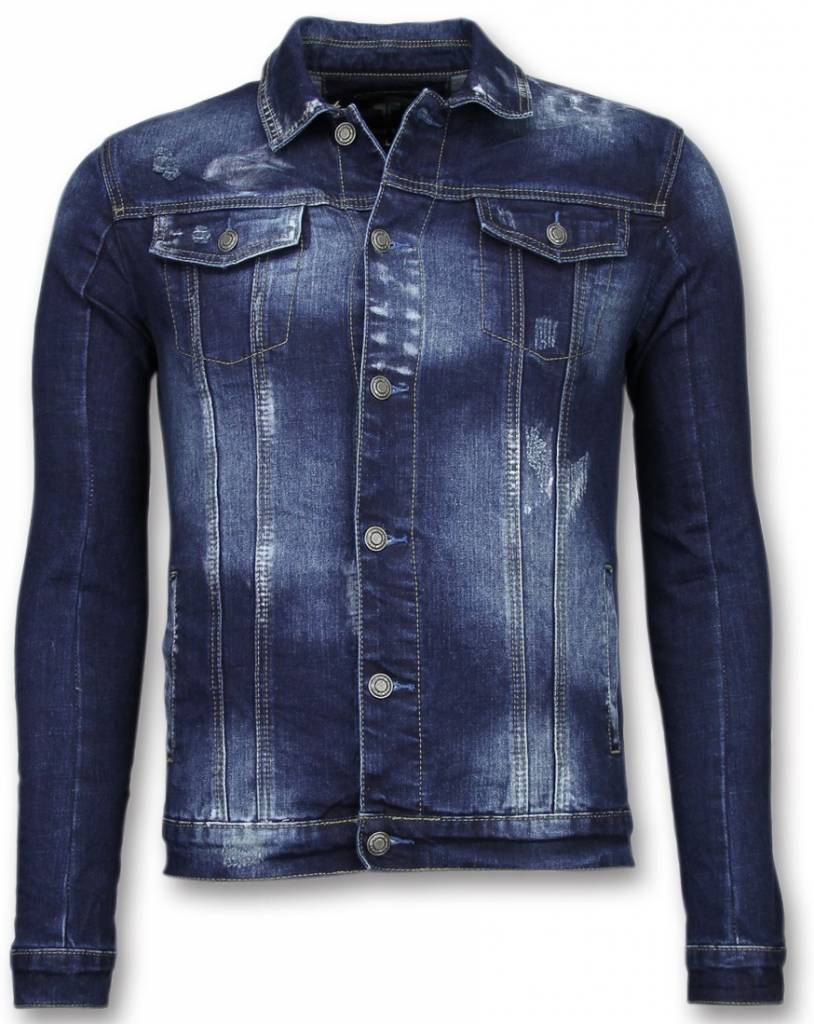 Maxim Actuator hotel Spijkerjasje - Stone Wash Heren Denim Jacket - Donker Blauw - Style Italy