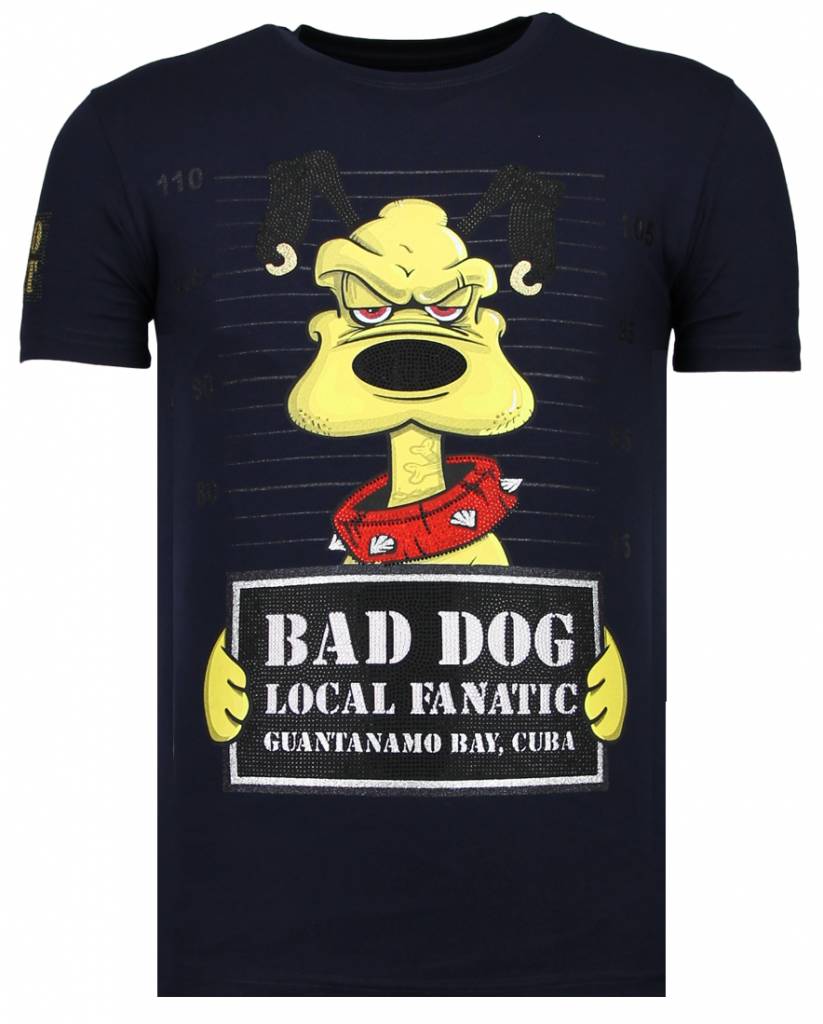 Local Fanatic Bad Dog Rhinestone T Shirt Navy local fanatic kopen in de aanbieding Local Fanatic Bad Dog Rhinestone T Shirt Navy local fanatic kopen in de aanbieding
