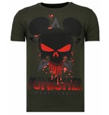 Local Fanatic Punisher Mickey - Rhinestone T-shirt - Khaki