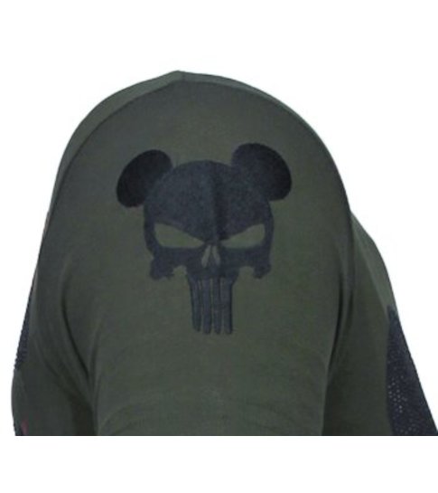 Local Fanatic Punisher Mickey - Rhinestone T-shirt - Khaki