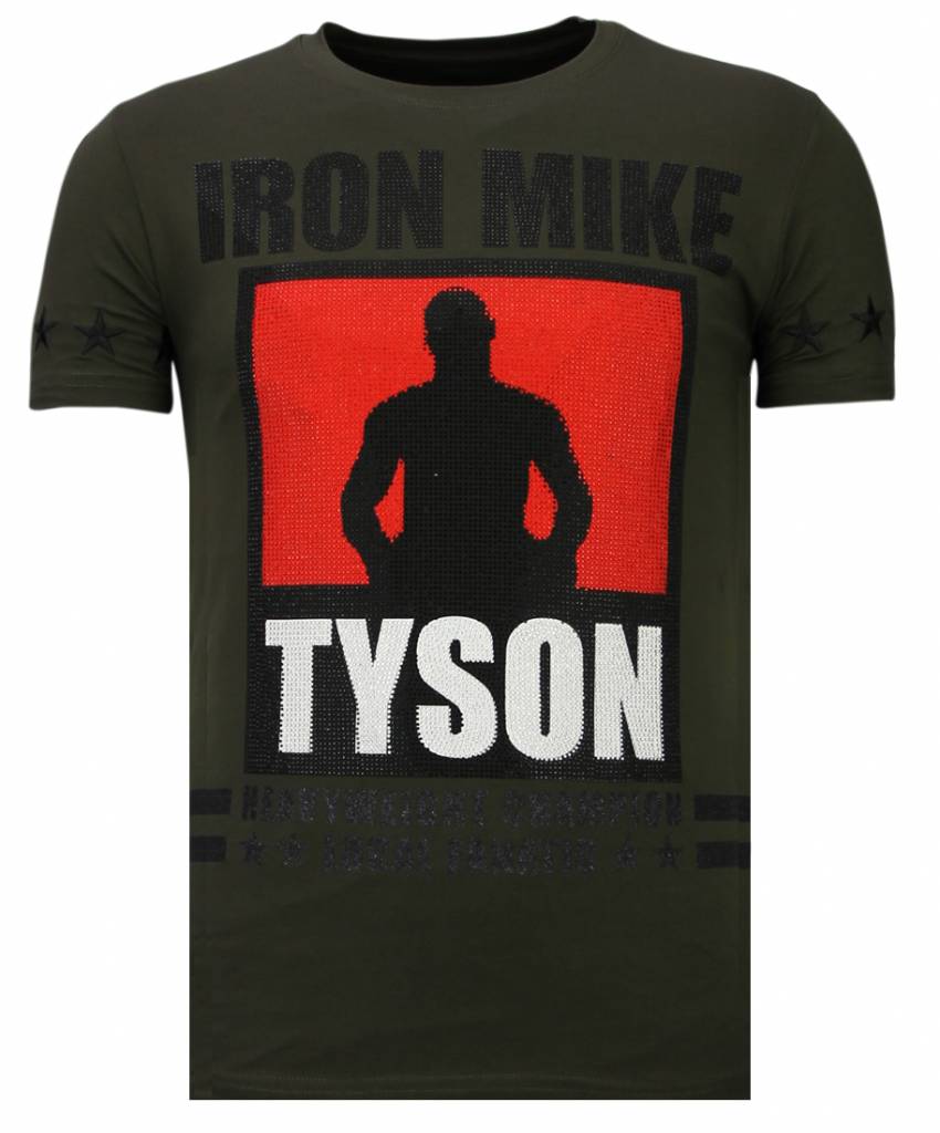 Local Fanatic Iron Mike Tyson Rhinestone T Shirt Khaki local fanatic kopen in de aanbieding