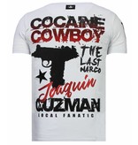 Local Fanatic Cocaine Cowboy - Rhinestone T-shirt - Wit