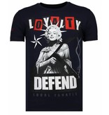 Local Fanatic Loyalty Marilyn - Rhinestone T-shirt - Navy