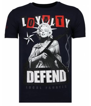 Local Fanatic Loyalty Marilyn - Rhinestone T-shirt - Navy