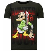 Local Fanatic Hunter Duck - Rhinestone T-shirt - Khaki