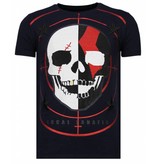 Local Fanatic God Of War - Rhinestone T-shirt - Navy