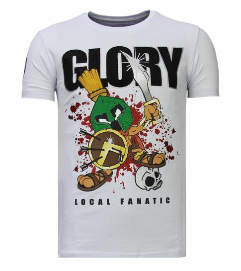 Local Fanatic Glory Martial - Rhinestone T-shirt - Wit