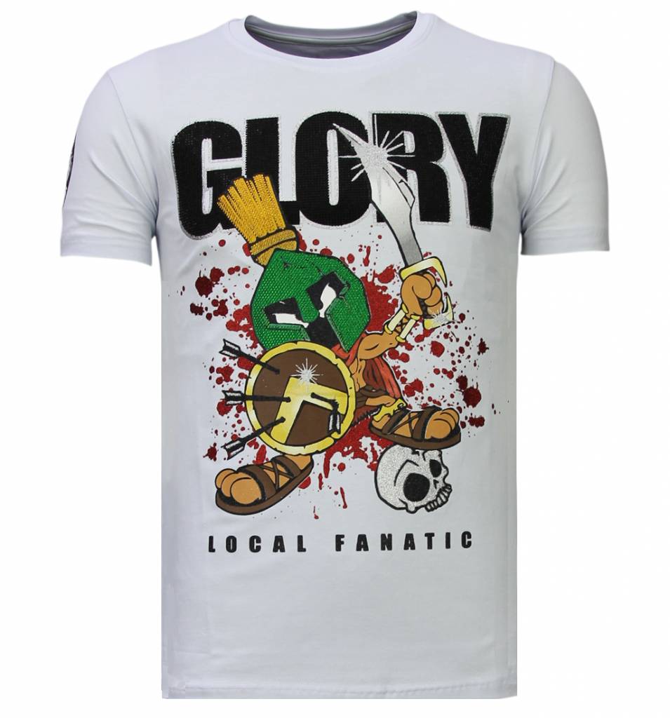 Local Fanatic Glory Martial Rhinestone T Shirt Wit local fanatic kopen in de aanbieding Local Fanatic Glory Martial Rhinestone T Shirt Wit local fanatic kopen in de aanbieding