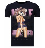 Local Fanatic Milf Hunter - Rhinestone T-shirt - Navy