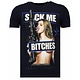 Young Rich Famous - Rhinestone T-shirt - Navy