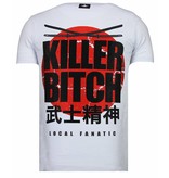 Local Fanatic Killer Bitch - Rhinestone T-shirt - Wit