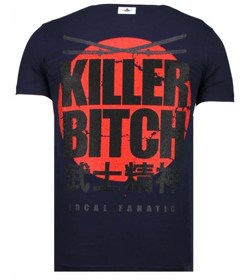 Local Fanatic Killer Bitch - Rhinestone T-shirt - Navy