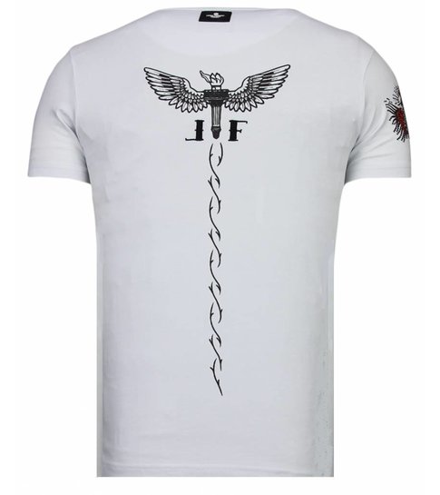 Local Fanatic McGregor Tattoo - Rhinestone T-shirt - Wit