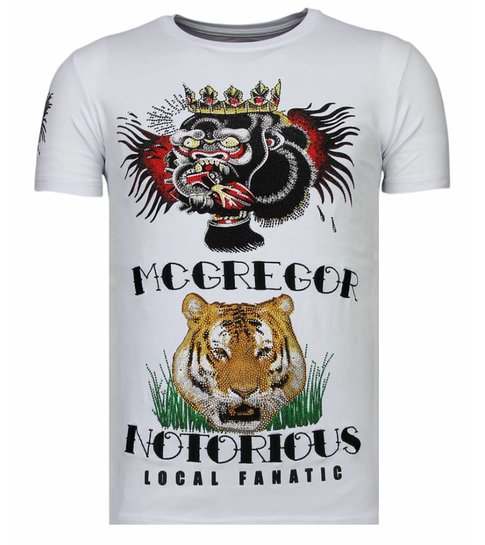 Local Fanatic McGregor Tattoo - Rhinestone T-shirt - Wit