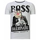 Billionaire Boss - Rhinestone T-shirt - Wit