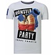Monster Party - Rhinestone T-shirt - Wit