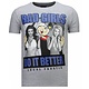 Bad Girls Do It Better - Rhinestone T-shirt - Grijs