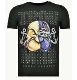 Local Fanatic Iron Man Popeye - Rhinestone T-shirt - Zwart