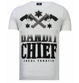 Local Fanatic Bandit Chief - Rhinestone T-shirt - Wit