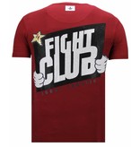 Local Fanatic Fight Club Mario - Rhinestone T-shirt - Bordeaux