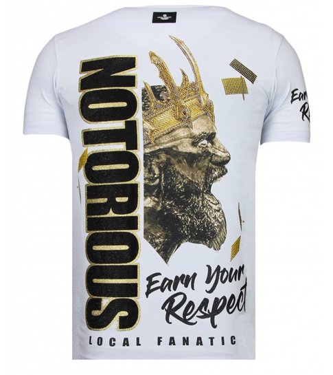 Local Fanatic Notorious King - Conor McGregor  Rhinestone T-shirt - Wit