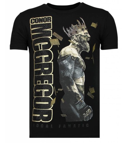 Local Fanatic Notorious King - Conor McGregor McGregor Rhinestone T-shirt - Zwart