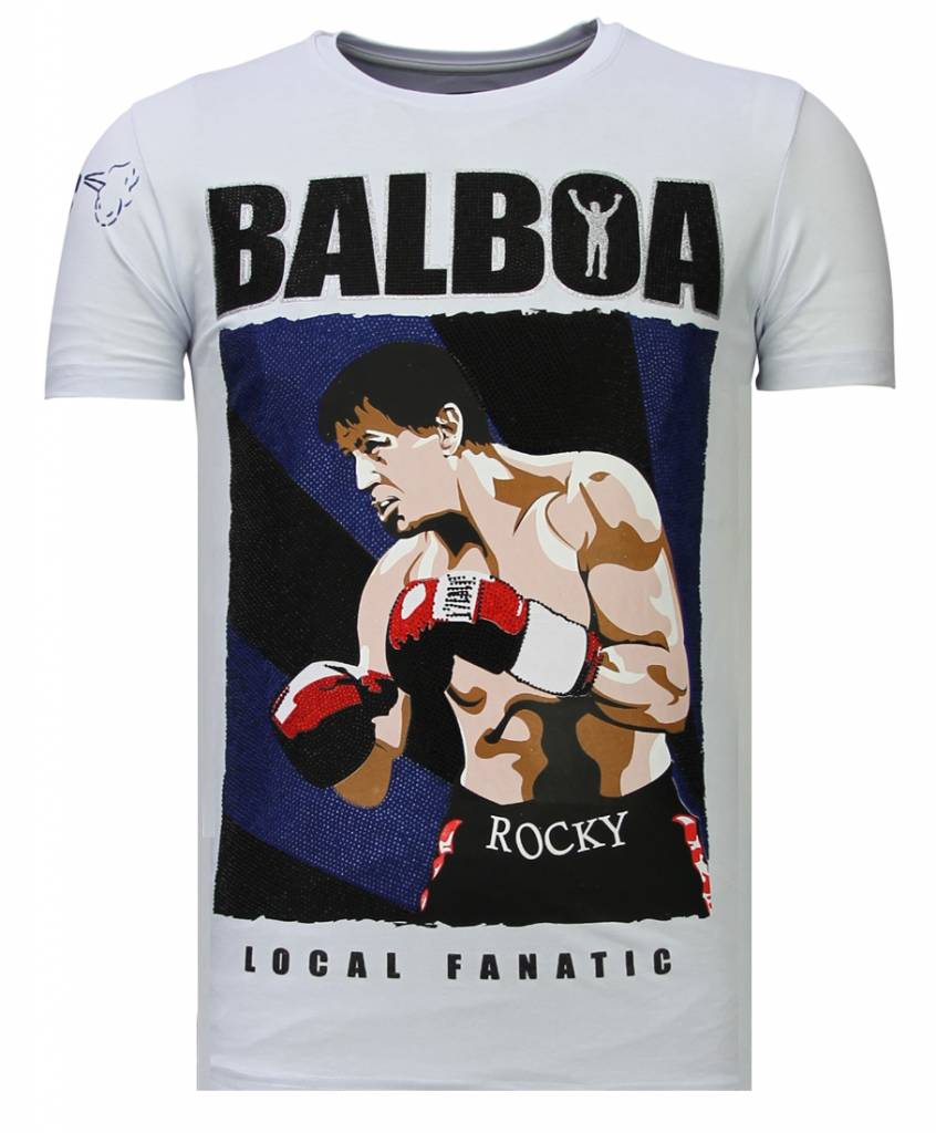 Local Fanatic Balboa Rhinestone T Shirt Wit local fanatic kopen in de aanbieding Local Fanatic Balboa Rhinestone T Shirt Wit local fanatic kopen in de aanbieding